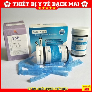 Que Thử Đường Huyết SINOCARE SAFE - ACCU [Hộp 50 Que + 50 Kim]