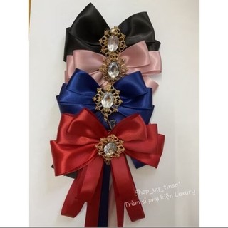 Nơ 🎀 tag cài cổ áo cao cấp đá sáng ( ảnh, video thật)