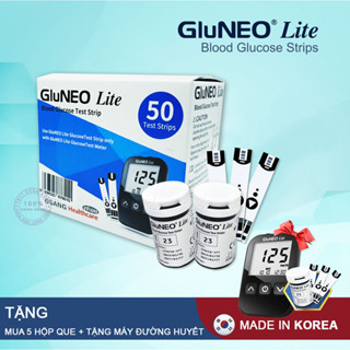 Que thử đường huyết GluNeo lite hộp ( 25 - 50 Test ) ( Mua 5 hộp que tặng 1 máy )