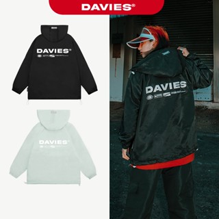 Áo khoác dù nam nữ form rộng DAVIES  có nón màu đen, xám Hooded Basic Jacket local brand | D25-AK1