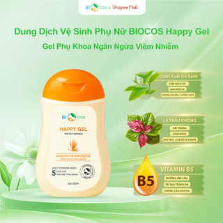 Dung Dịch Vệ Sinh Phụ Nữ BIOCOS Happy Gel 100ml - Gel Phụ Khoa Ngăn Ngừa Viêm Nhiễm