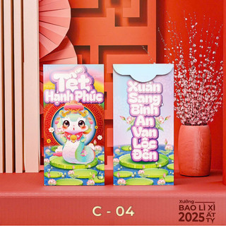 50 bao lì xì 5 mẫu RẮN, bao lì xì 2025, đựng vừa thẳng tờ polime