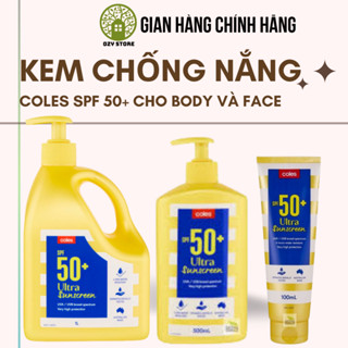 [Mẫu mới] Kem chống nắng coles phổ rộng Coles ultra sunscreen/ sensitive sunscreen spf 50+ 100ml - 200ml - 500ml - 1l Úc
