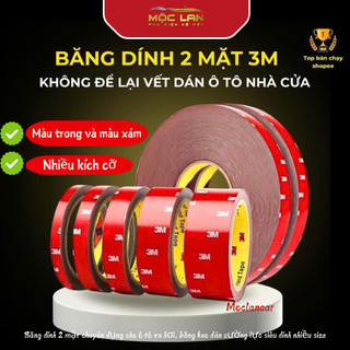 (30 mét) Băng dính 2 mặt chuyên dụng cho ô tô xe hơi, băng keo dán cường lực siêu dính nhiều size
