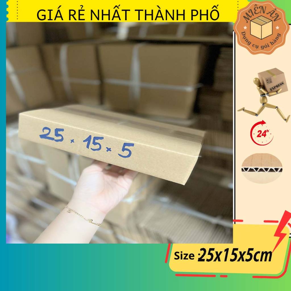 Combo 20 thùng G44 25x15x5 giấy carton gói hàng Everest
