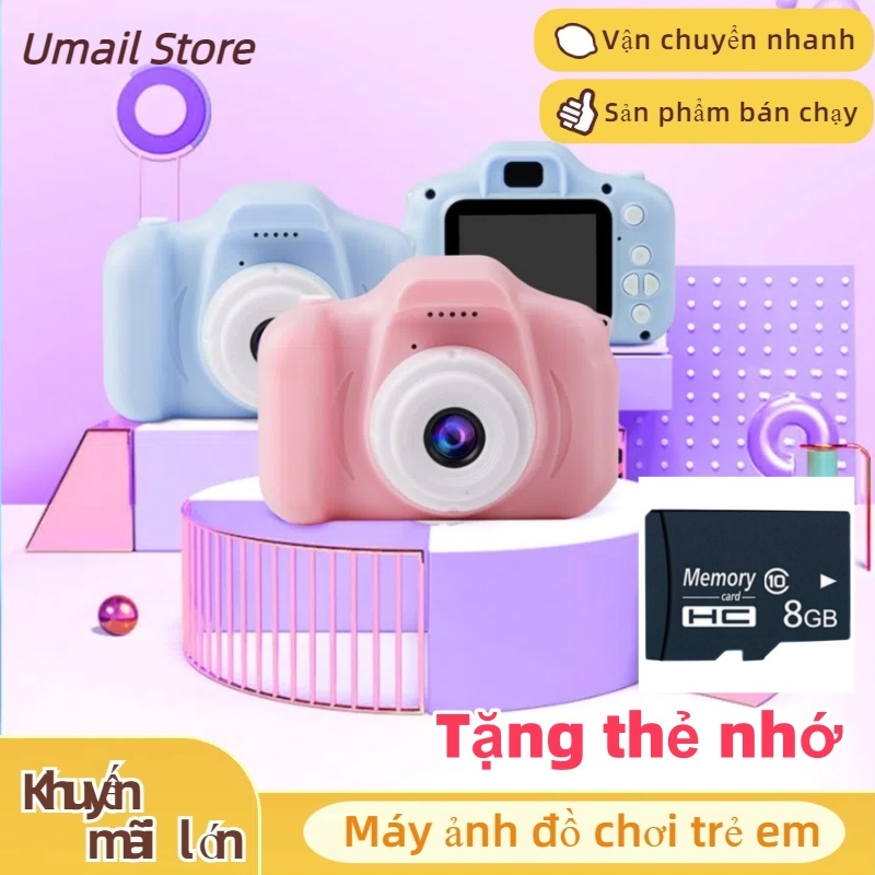 [Tặng thẻ nhớ]Máy ảnh trẻ em Kỹ Thuật Số Digital Camera HD Hoạt Hình Có Thể Phù Hợp Với- CLUBLU