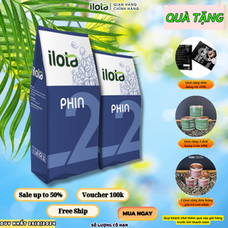 Bột cà phê nguyên chất ILOTA 2 rang mộc pha phin thơm đậm đắng hương socola đường nâu