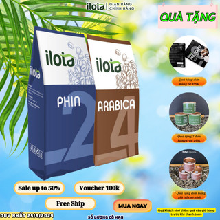 Combo 2 gói cà phê Robusta 250gr và Arabica 250gr ILOTA 2 & ILOTA 4 rang xay nguyên chất pha phin