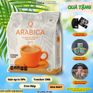 Combo 5 bịch cà phê arabica sữa hòa tan 3in1 trần quang uống liền 24 gói