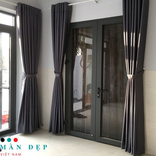 Rèm cửa màu ghi đậm cực đẹp, chắn nắng cực tốt 95%, bao đổi trả trong vòng 30 ngày