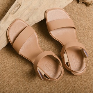Giày sandal nữ quai ngang yomi da pu cao cấp thiết kế tối giản cao 3 phân - sy0669s