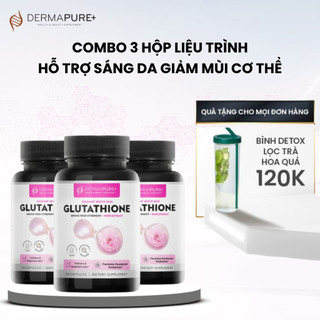 Combo 3 hộp viên uống trắng da thơm cơ thể glutathione 600 derma pure health & beauty supplement