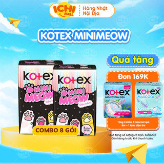 Băng vệ sinh Kotex Mini Meow - Siêu mềm mỏng cánh, 24cm 8 miếng