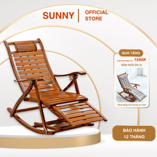 [KÈM NỆM+CÓ GÁC CHÂN] Ghế tre bập bênh thư giãn nằm nghỉ ban công đọc sách,ghế cho người già nghỉ dưỡng có massage chân