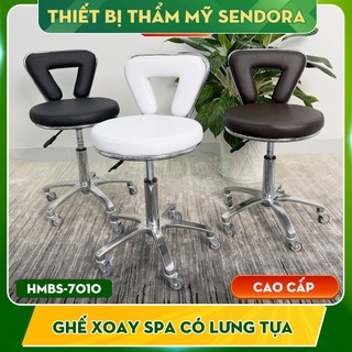 Ghế xoay Spa có tựa, Ghế phun xăm cao cấp dùng trong tiệm nail, spa thẩm mỹ HMBS-7010