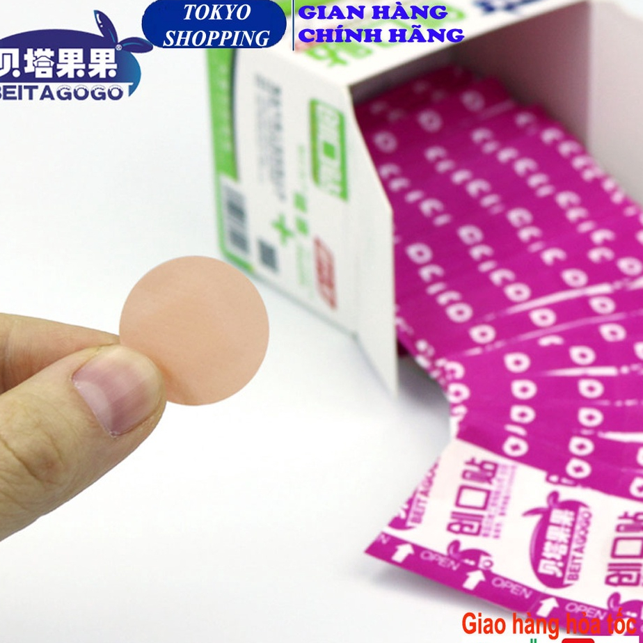 Miếng dán mụn tròn hộp 100 miếng không thấm nước thoáng khí
