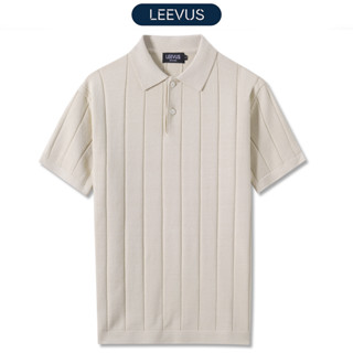 Áo polo LEN DỆT KIM STRIPED KNIT cao cấp, kiểu dáng classic Hàn Quốc sang trọng - LEEVUS APL331