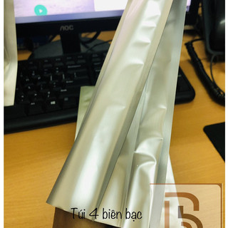 [500gr/size] túi cafe 4 biên màu bạc, đựng trà, cafe
