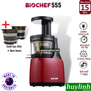 Máy ép trái cây chậm Biochef 555 - Made in Úc - Bảo hành 15 năm cho động cơ