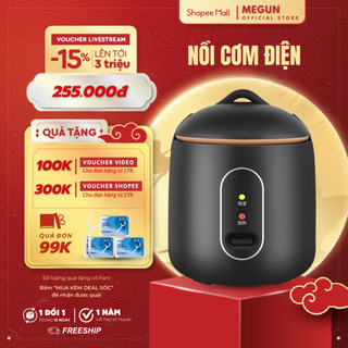 Nồi Cơm Điện Mini MEGUN 1,2L Đa Năng Nấu Hầm Súp Cháo , An Toàn Cho Sức Khỏe, Tráng Chống Dính Không Sợ Tróc