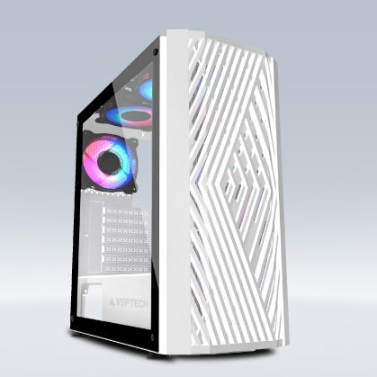 Vỏ Case máy tính VSP KA-300 Gaming trắng.