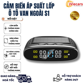 Cảm Biến Áp Suất Lốp Ô Tô Van Ngoài S1 Cảnh Báo Giọng Nói Tiếng Việt, Sạc Năng Lượng Mặt Trời