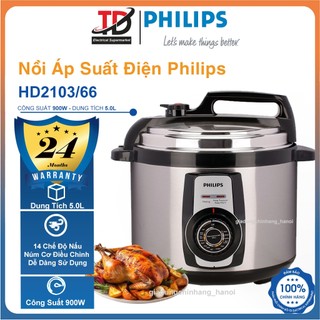 Nồi Áp Suất Điện Philips HD2103, 5.0Lit - 900W, Tự Động Xả Áp, Hàng Chính Hãng