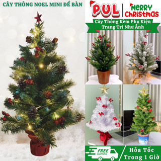    XMAS  Cây thông noel mini để bàn 1m2 90cm 60cm trang trí decor giáng sinh trong nhà ngoài trời 