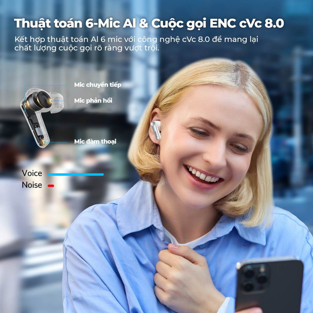 Tai Nghe Bluetooth Earfun Air Pro 4 Chống Ồn Ultra ANC 50db Hi-Res LDAC Aptx Lossless Pin 52H | BigBuy360 - bigbuy360.vn