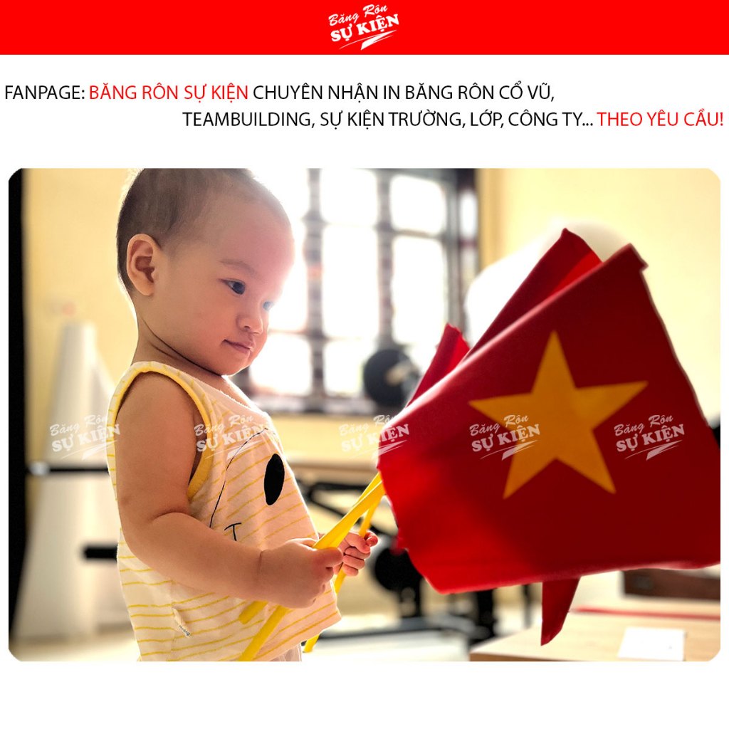 Cờ tổ quốc cầm tay kèm cán