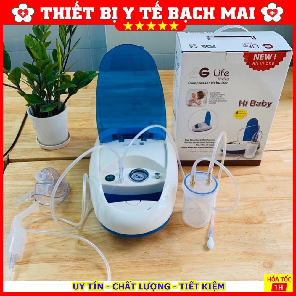 [Nhập Khẩu] Máy Xông Hút Mũi Hi Baby AgLife 2 Trong 1 + 01 Đầu Hút Mềm