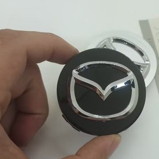 Logo chụp mâm, lazang bánh xe Mazda đường kính 57mm MAD57: Mầu Đen và Bạc （1 Chiếc)