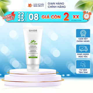 Sữa rửa mặt babe stop akn purifying cleansing gel 200ml làm sạch da, loại bỏ dầu nhờn