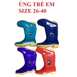 Ủng đi mưa cho bé size 26 - 40 nhiều màu, ủng PVC cho bé, ủng dã ngoại. ủng trẻ em