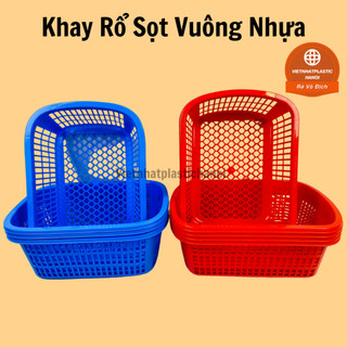 Rổ nhựa vuông to để đồ, úp bát 1371, rổ nuôi tu hài, rổ hải sản