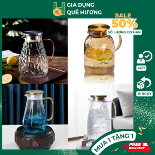 Bình Nước Thủy Tinh Bình Thủy Tinh Đựng Nước Bình Thủy Tinh Borosilicate Cao Cấp Chịu Nhiệt Dung Tích 2000ml