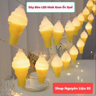 Dây đèn Led đổi màu hình cây kem ốc quế.Đèn trang trí quán kem trong nhà và ngoài trời (Sẵn Hàng)