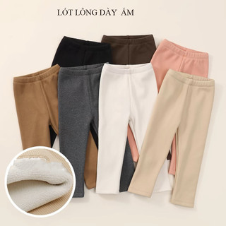 Quần Legging Dài Cho Bé LÓT LÔNG DÀY ẤM HML Chất Zip Lông Cao Cấp Co Dãn 4C Size Đại 10 đến 40KG
