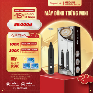 Máy đánh trứng MEGUN không dây pha chế tiện lợi có 3 cấp độ , que tạo bọt cafe mini cầm tay
