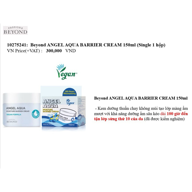 Kem Dưỡng Ẩm, Dịu Da Beyond Angel Aqua Moisture Cream 150ml