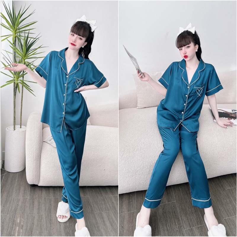 (Bigsie) Đồ Bộ Lụa Latin Cách Tân - Chất vải mịn mượt mát