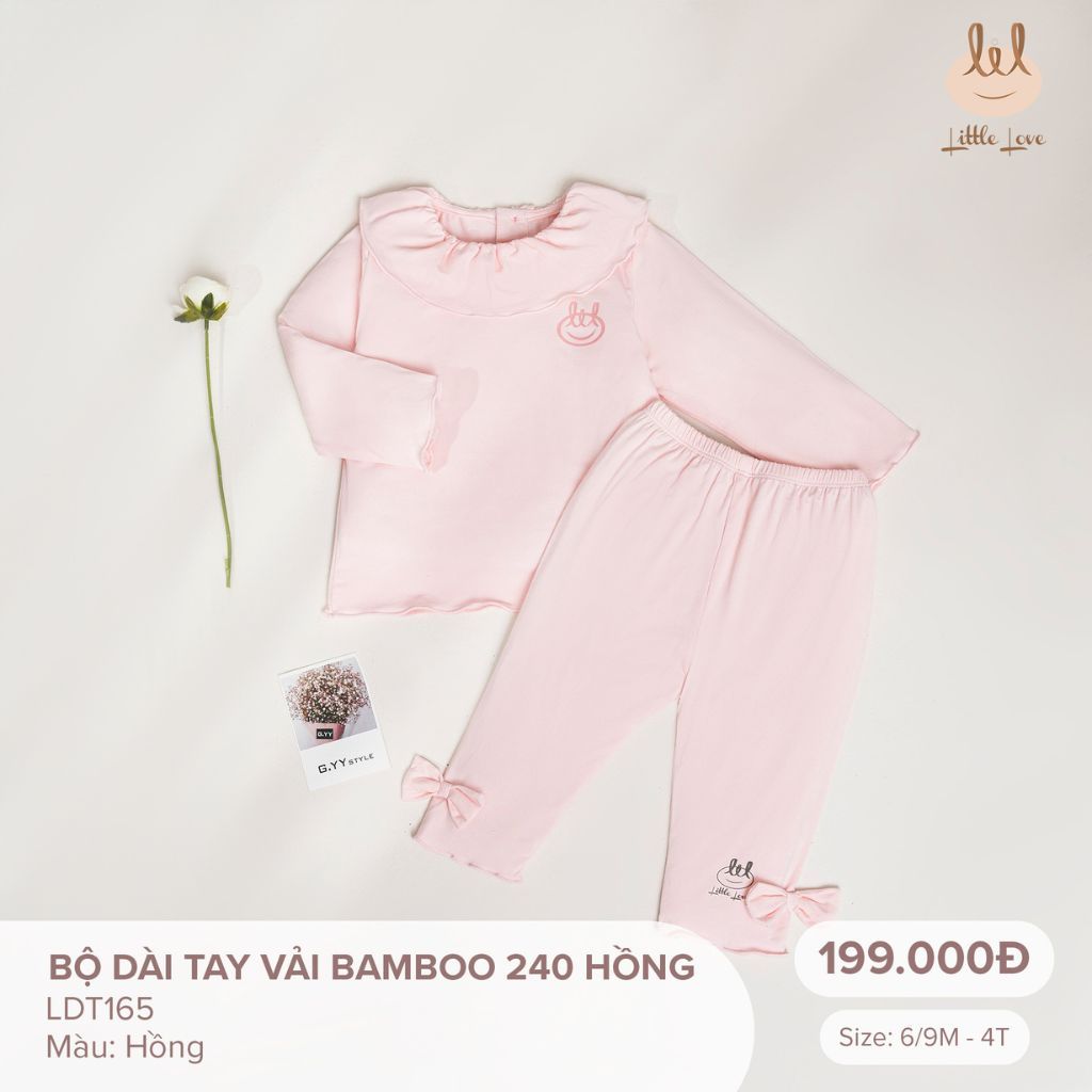 Bộ quần áo dài tay cho bé gái Lil Little love (LDT165)