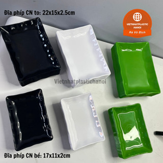 Đĩa Nhựa Phíp Chữ Nhật( 3 size-3 màu nâu, đen, trắng) Việt Nhật 2 Size, Đĩa Phíp Đựng Hoa Quả Bánh Kẹo Nhiều Màu Sắc
