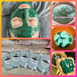 1kg mặt nạ dẻo collagen tảo xoắn handmade dưỡng trắng cấp ẩm