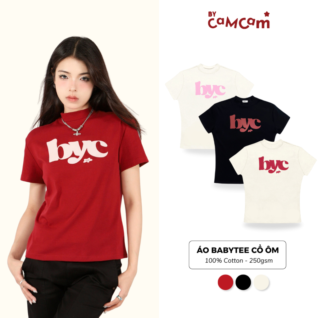 Áo Babytee 𝑩𝒚𝒄𝒂𝒎𝒄𝒂𝒎 Y2K Cổ Ôm 100% Cotton Phong Cách Streetwear 2025 ABN029 | BigBuy360 - bigbuy360.vn