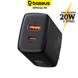 Củ sạc nhanh 2 cổng 20W Baseus U + C cho nhiều dòng máy Smartphone samsung xiaomi oppo ...