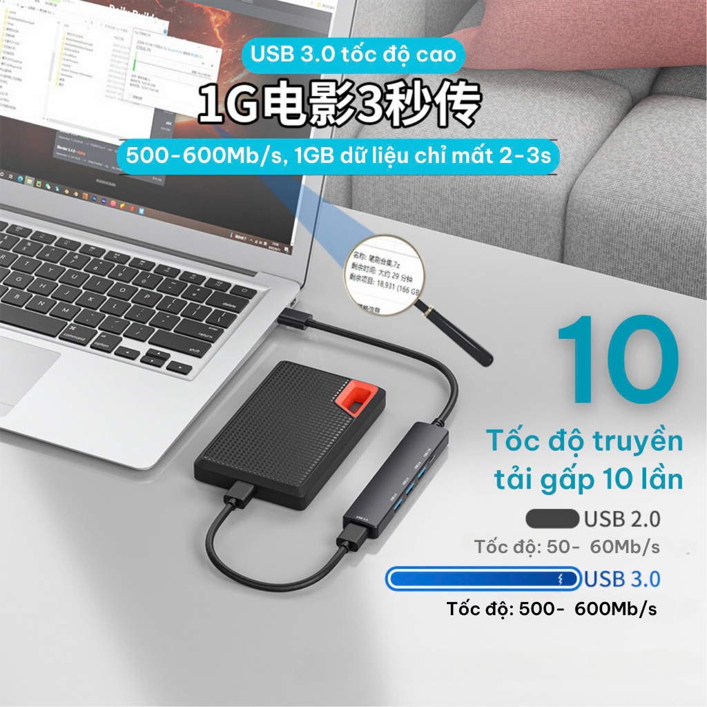 Hub USB và Hub Type C tốc độ cao tăng cổng USB OTG, mở rộng kết nối chuyển đổi cho Laptop, PC, Máy tính bảng, điện thoại | BigBuy360 - bigbuy360.vn