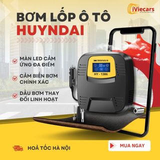 Bơm lốp ô tô Hyundai tự ngắt cao cấp, dự phòng nhập khẩu từ Hàn Quốc cho xe từ 4 đến 7 chỗ bảo hành 24 tháng 1 đổi 1