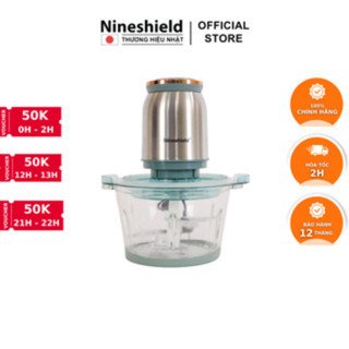 Máy xay thịt đa năng NINESHIELD M6 cối thủy tinh 2L/ Máy xay thịt cầm tay 4 lưỡi Inox Nineshield M8 chính hãng cao cấp