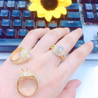 Nhẫn nữ đính hạt mạ 18k cao cấp mã EKH100